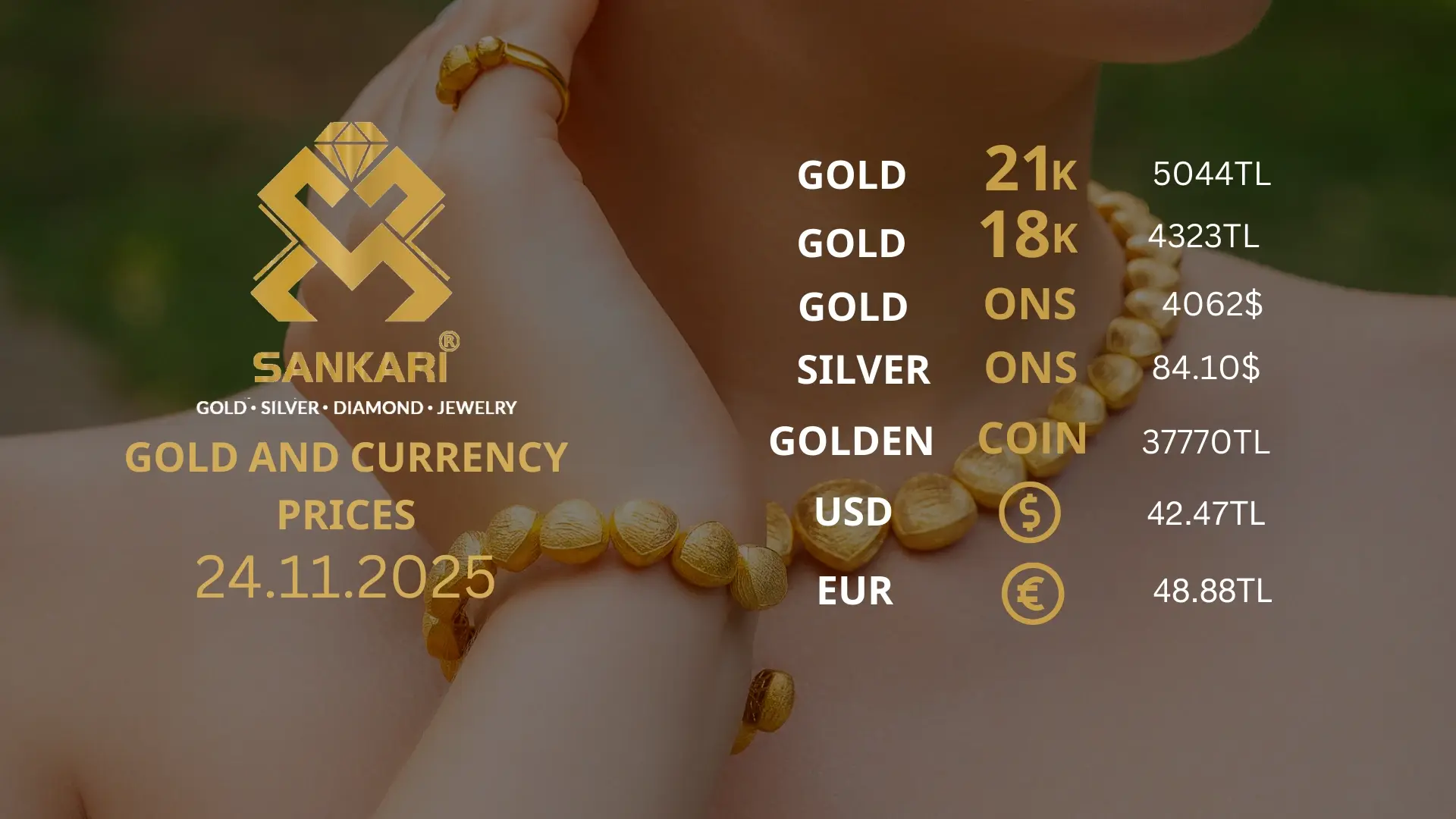 Gold Price Today in Turkey, Tuesday 25 November 2025 – Latest Gold & Currency Updates