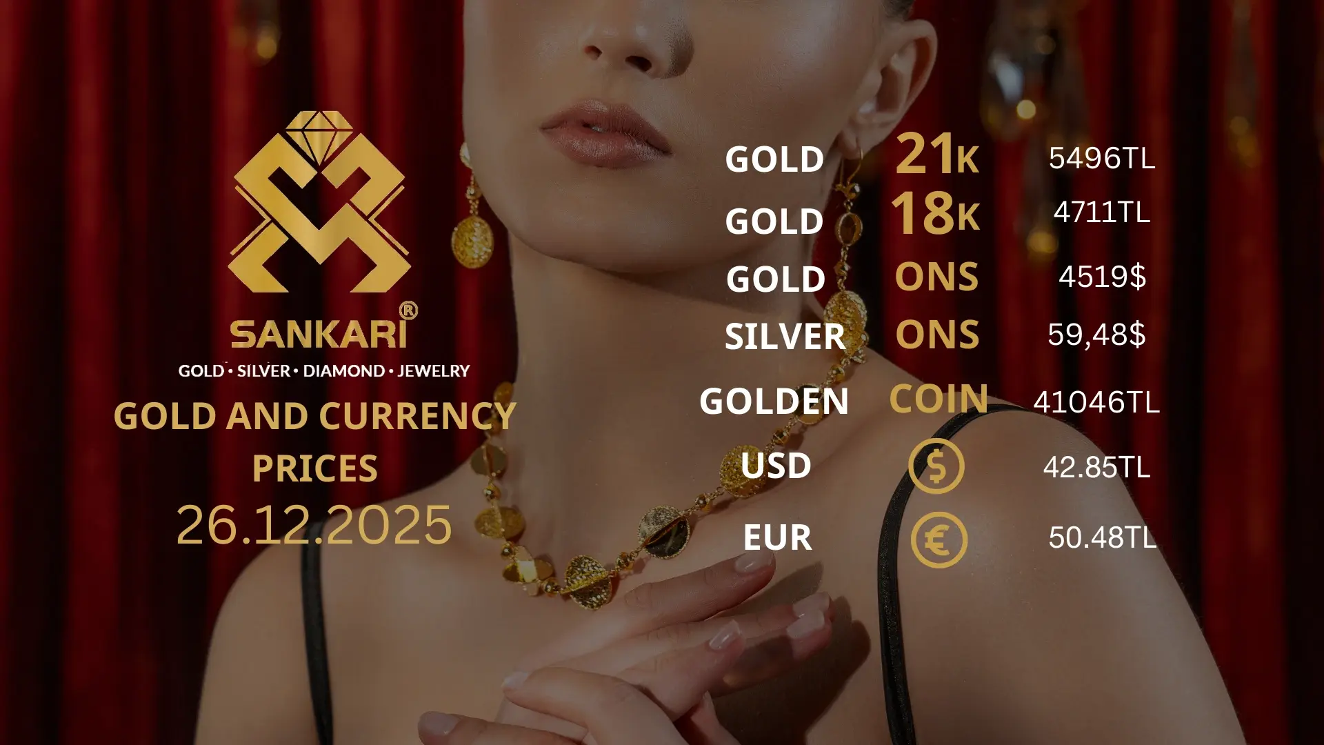 Gold Price Today in Turkey, Friday 26 December 2025 – Latest Gold & Currency Updates