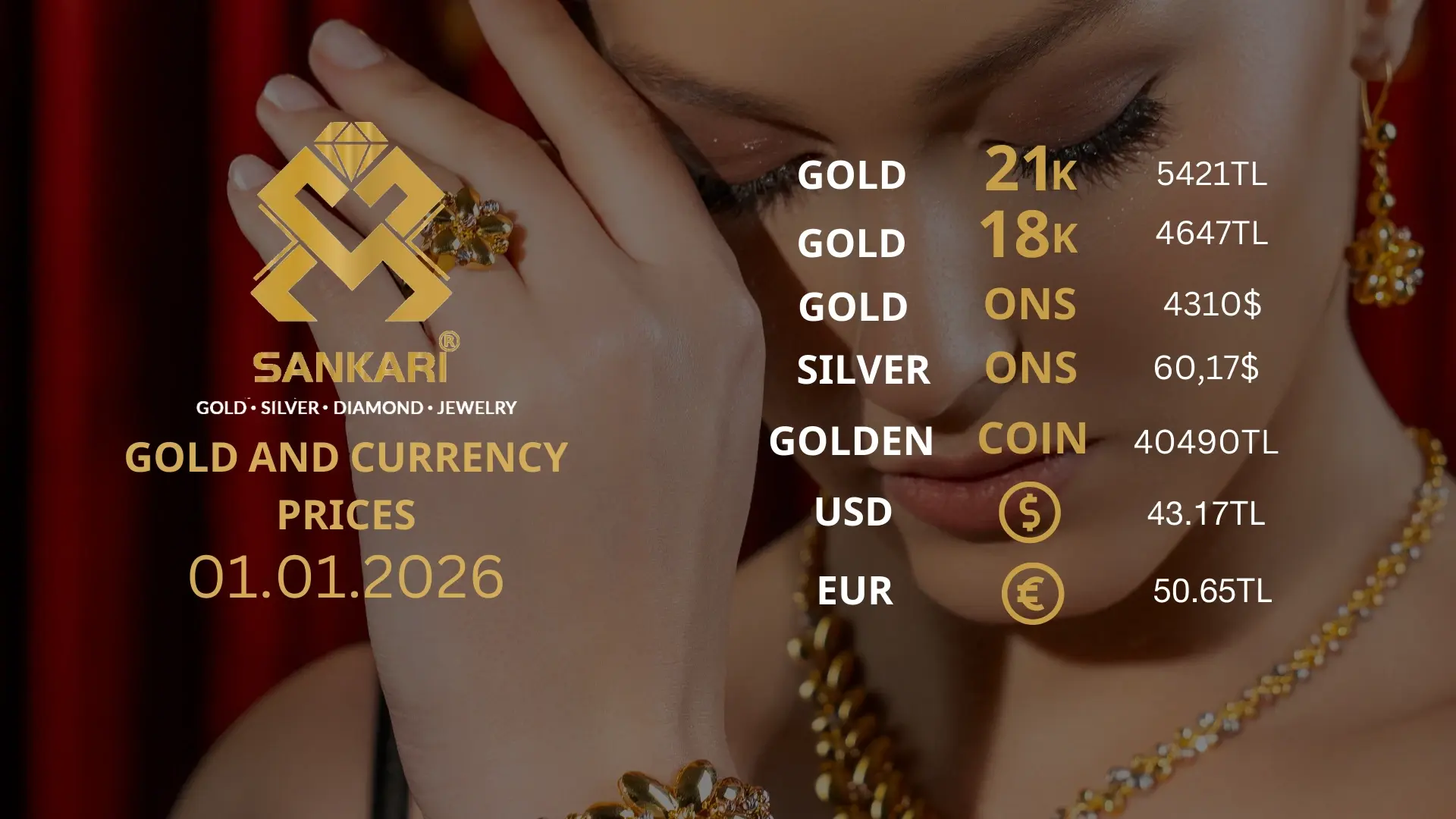 Gold Price Today in Turkey, Thirsday 01 January 2026 – Latest Gold & Currency Updates
