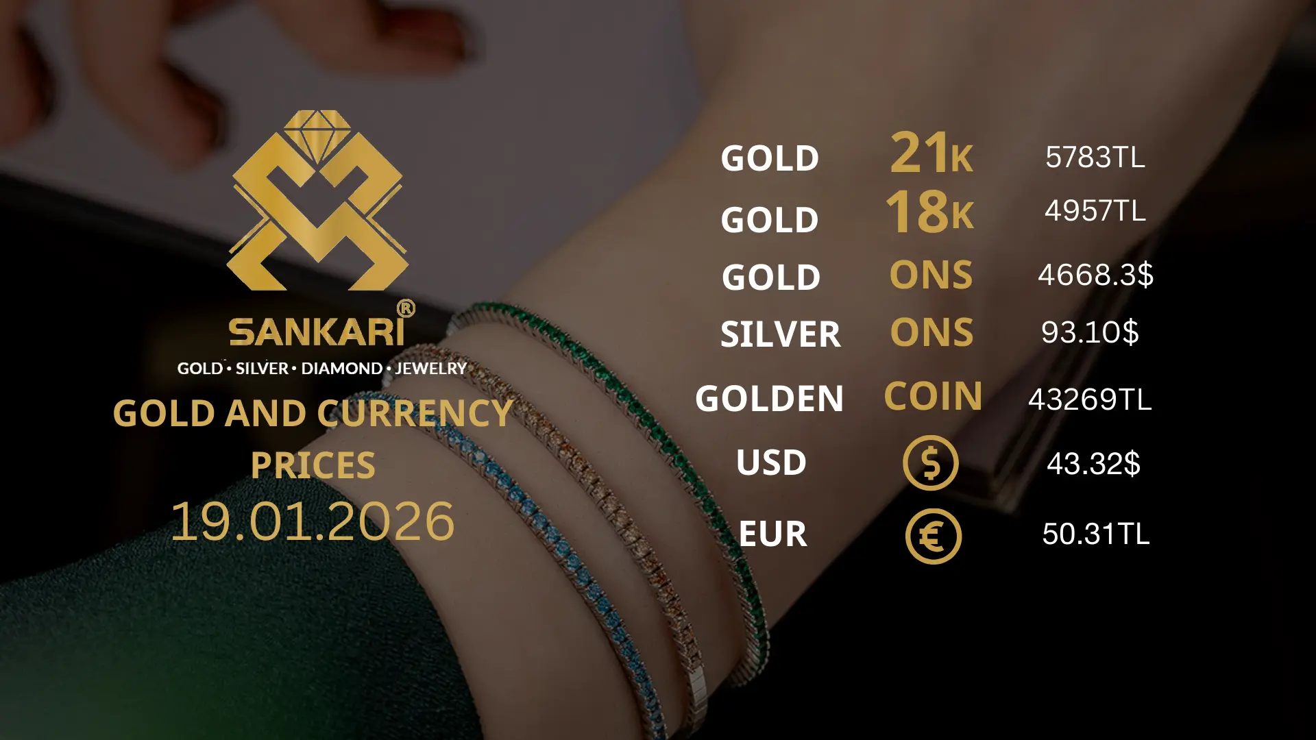 Gold Price Today in Turkey, Monday 19 January 2026 – Latest Gold & Currency Updates