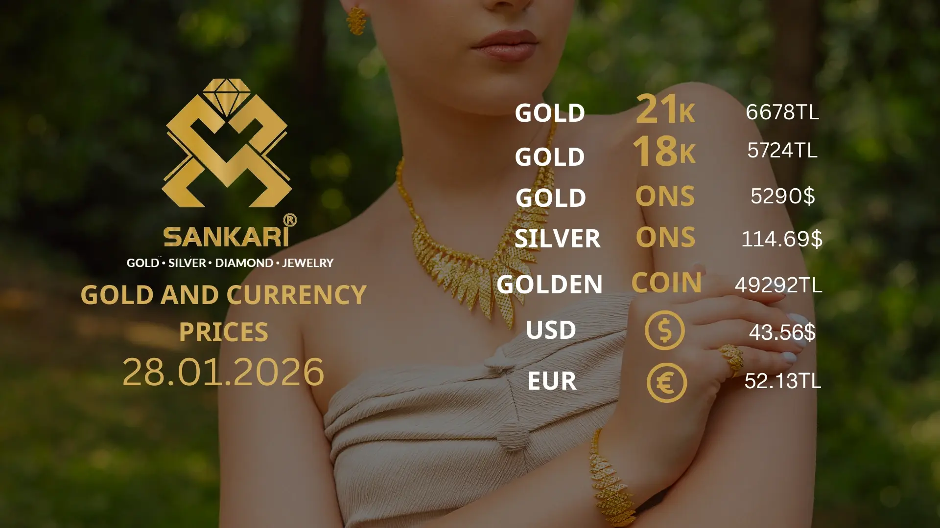 Gold Price Today in Turkey, Wednesday 28 January 2026 – Latest Gold & Currency Updates