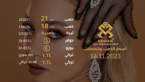 سعر غرام الذهب يوم الثلاثاء 14-11-2024 - سعر الليرة الذهب